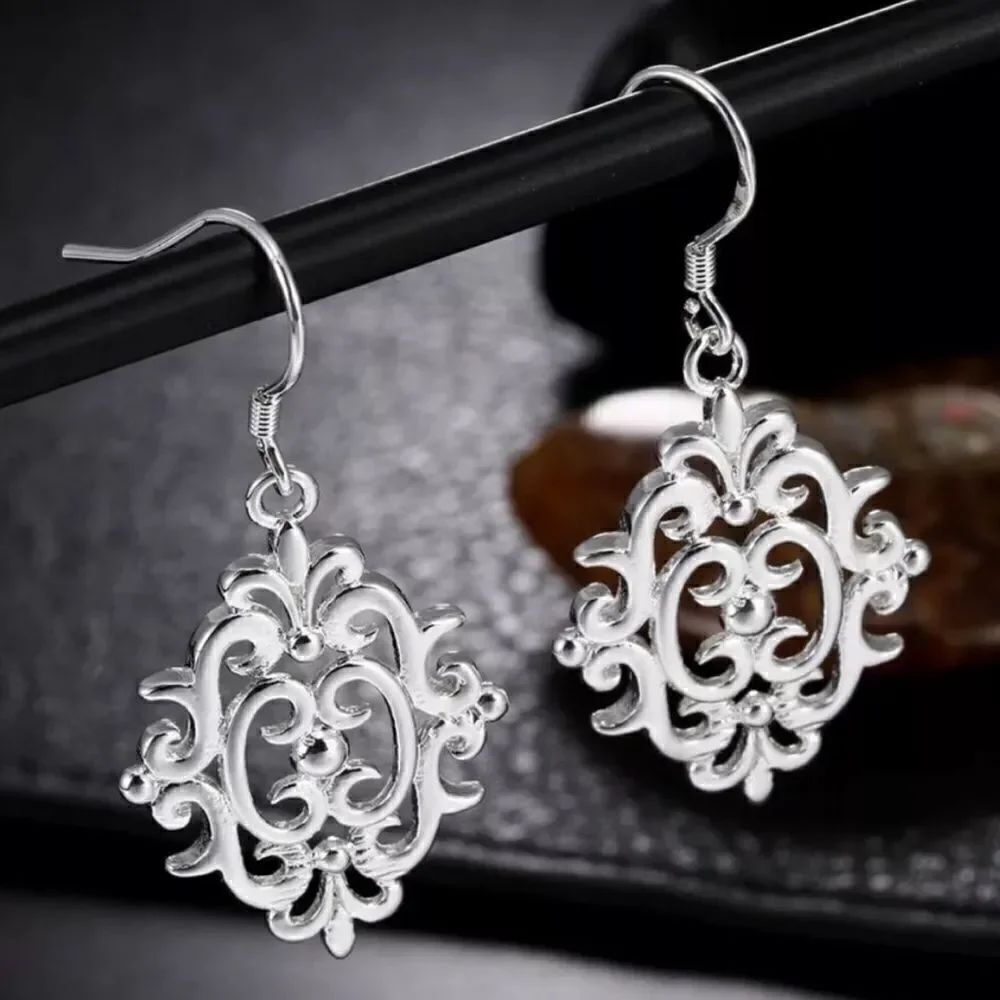 The Lacey Tibetan Silver drop abstract earrings